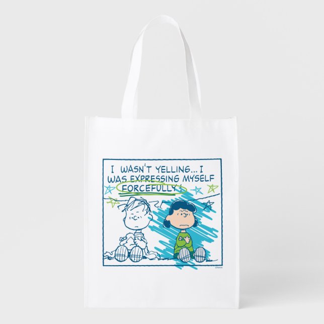 Linus & Lucy "I Wasn't Yelling…" Tote Bag (Front)