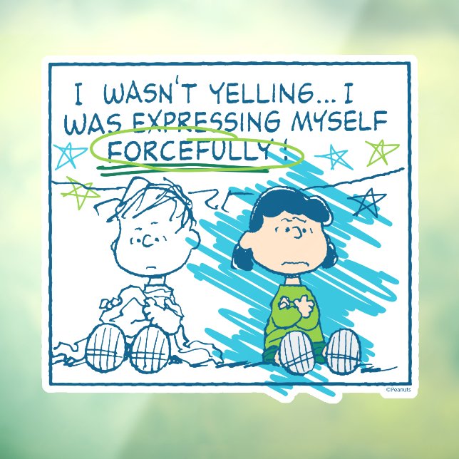 Linus & Lucy "I Wasn't Yelling…" Window Cling (Sheet 3)