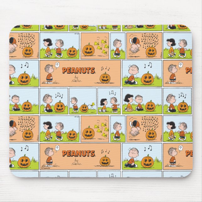 Linus & Lucy | Singing Jack-O-Lantern Mouse Pad (Front)