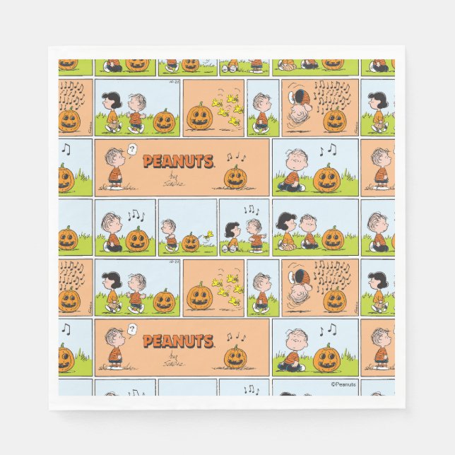 Linus & Lucy | Singing Jack-O-Lantern Napkins (Front)