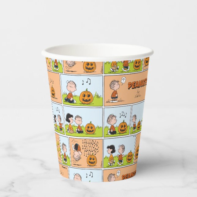 Linus & Lucy | Singing Jack-O-Lantern Paper Cups (Front)