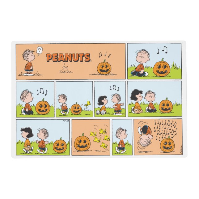 Linus & Lucy | Singing Jack-O-Lantern Placemat (Front)