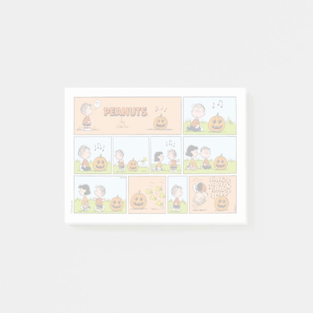 Linus & Lucy | Singing Jack-O-Lantern Post-it Notes (Front)