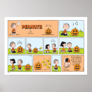 Linus & Lucy Singing Jack-O-Lantern Poster