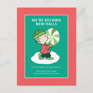 Linus Peppermint Candy Holiday Postcard