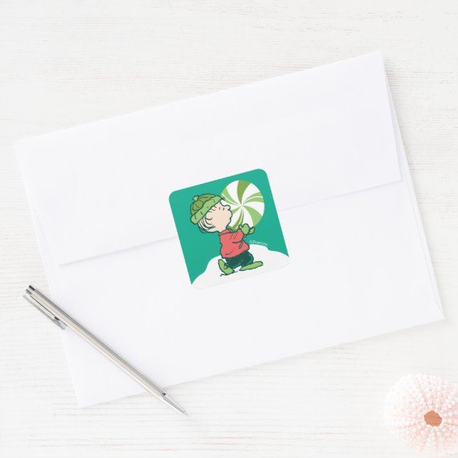 Linus Peppermint Candy Square Sticker (Envelope)