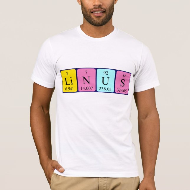 Linus periodic table name shirt (Front)