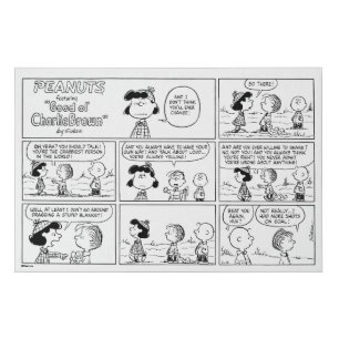 Linus Tells Lucy She's Crabby Faux Canvas Print