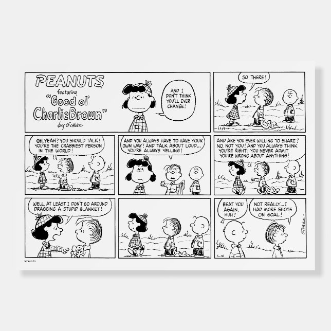 Linus Tells Lucy She's Crabby Foam Board (Front)