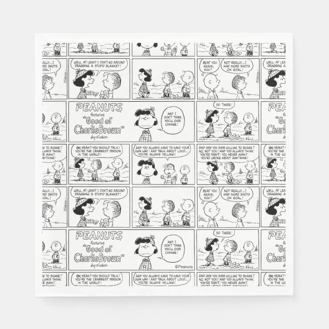 Linus Tells Lucy She's Crabby Napkins (Front)
