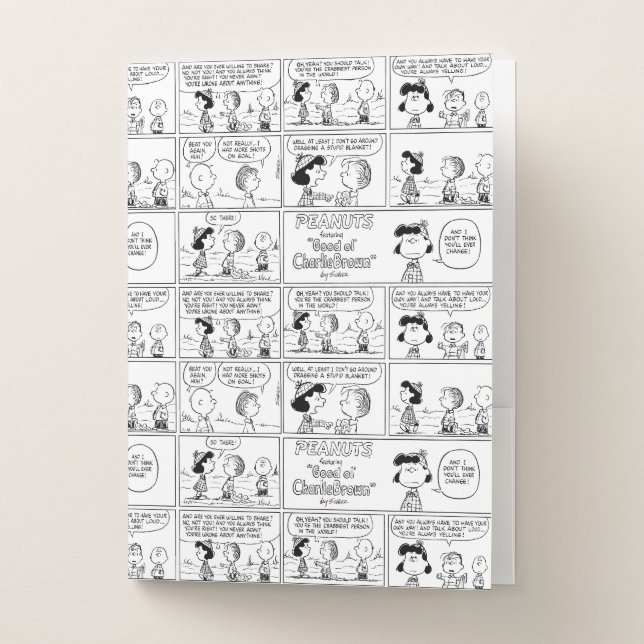 Linus Tells Lucy She's Crabby Pocket Folder (Front)