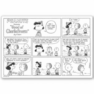 Linus Tells Lucy She's Crabby Sticker