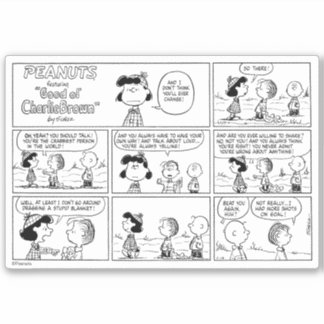 Linus Tells Lucy She's Crabby Sticker