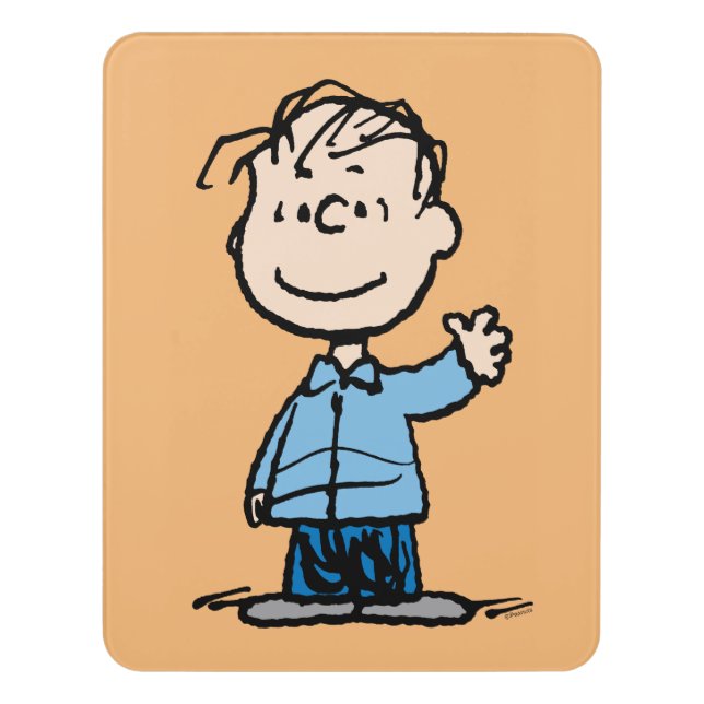 Linus Waving Door Sign (Contemporary Vert)