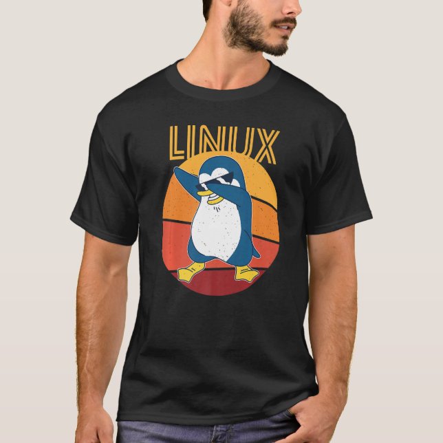 Linux Admin Cool Penguin Nerd Informatics Premium T-Shirt (Front)