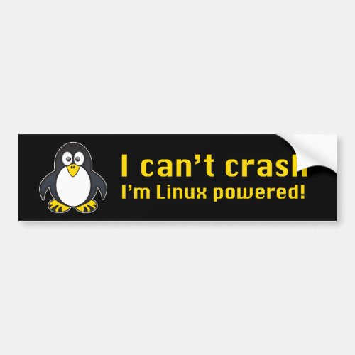 Linux Cant Crash Bumper Sticker