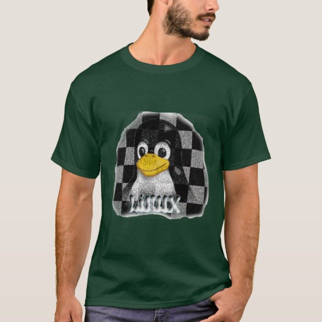 LINUX CHECKERED STONE T-Shirt (Front)