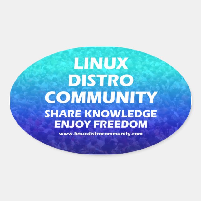 Linux Distro Community Oval Stickers (Front)
