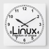 Linux Tux The Penguin Round Clock | Zazzle