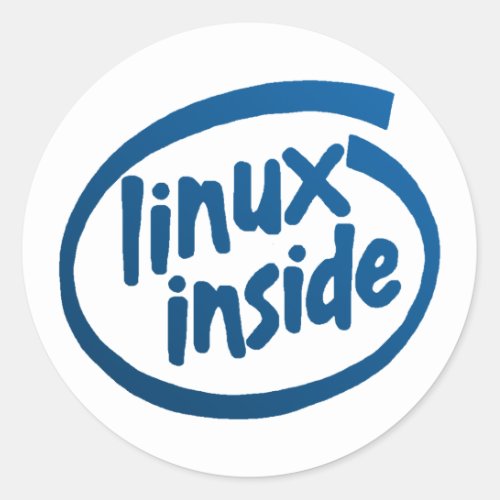 Linux Inside Classic Round Sticker