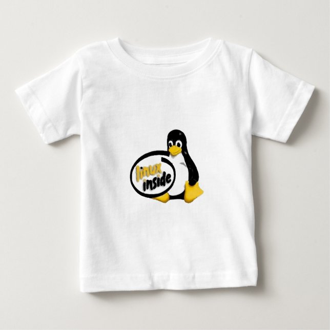 LINUX INSIDE Tux the Linux Penguin Logo Baby T-Shirt (Front)