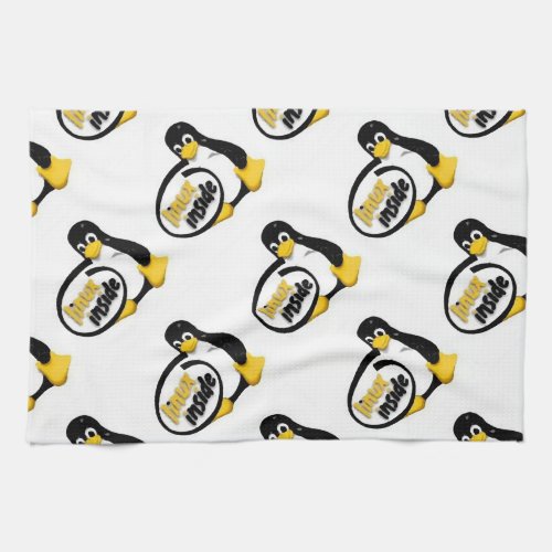 LINUX INSIDE Tux the Linux Penguin Logo Kitchen Towel