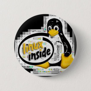 LINUX INSIDE Tux the Linux Penguin Logo Pinback Button