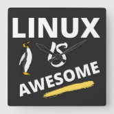 Linux Tux The Penguin Round Clock | Zazzle