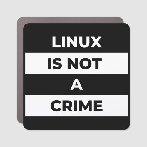 linux is not a crime white print car magnet