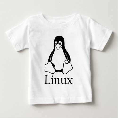 Linux Logo w Tux the Linux Penguin Baby T_Shirt