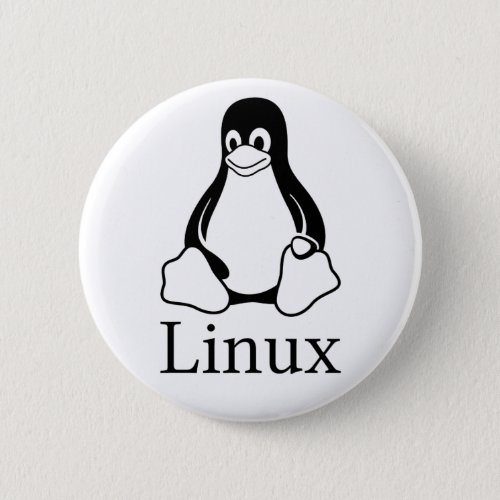 Linux Logo w Tux the Linux Penguin Button