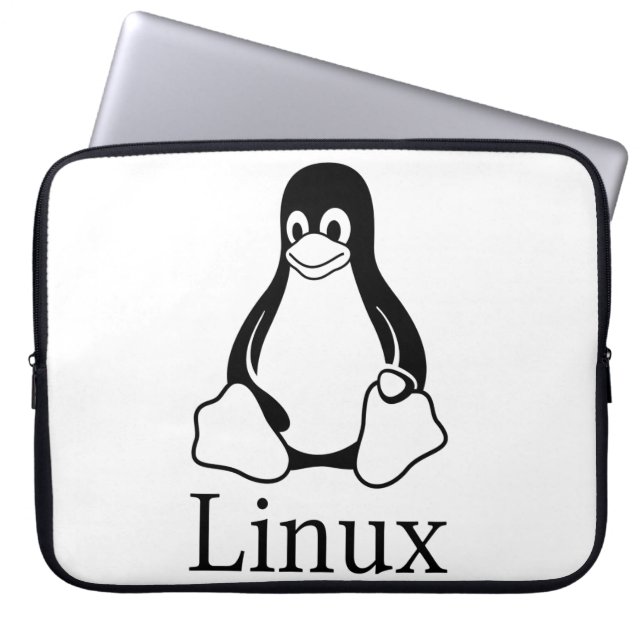 Linux Logo w/ Tux the Linux Penguin Laptop Sleeve (Front)