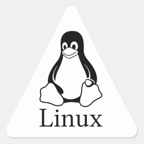 Linux Logo w Tux the Linux Penguin Triangle Sticker