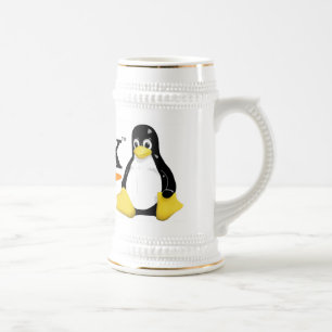 Linux Logo with Tux Products Beer Stein