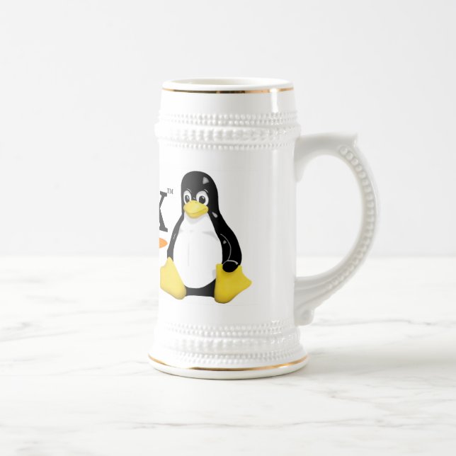 Linux Logo with Tux Products Beer Stein (Right)