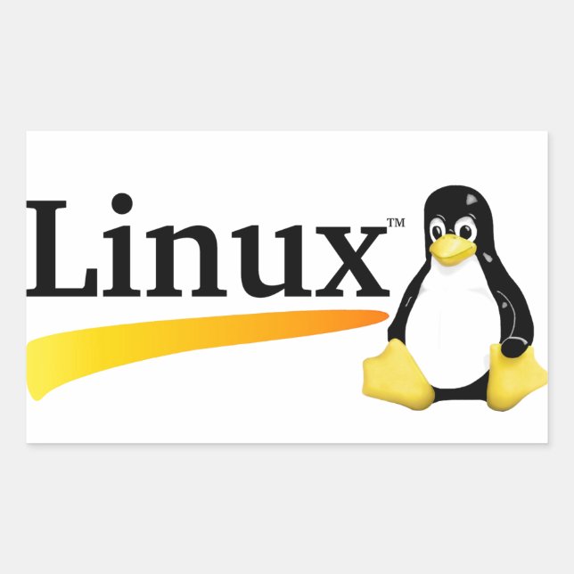 Linux Logo with Tux Products Rectangular Sticker (Front)