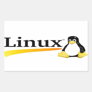 Linux Logo with Tux Products Rectangular Sticker