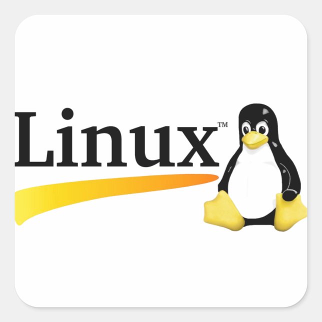 Linux Logo with Tux Products Square Sticker (Front)