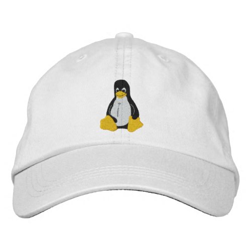 Linux logo with Tux the penguin Embroidered Baseball Cap