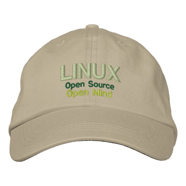 LINUX: Open Source, Open Mind Embroidered Baseball Cap | Zazzle