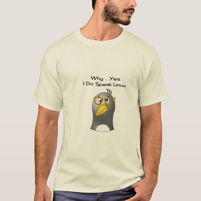 Linux Penguin Nerd T-Shirt (Front)