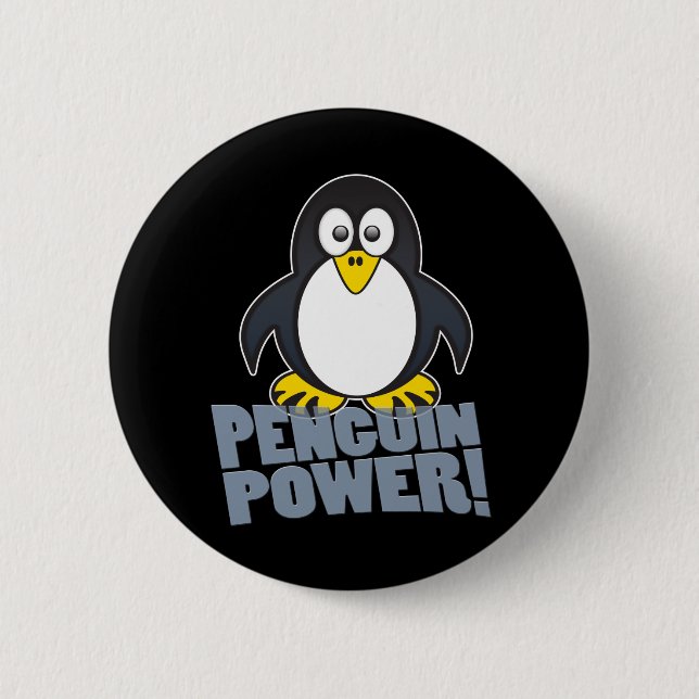 Linux Penguin Pinback Button (Front)