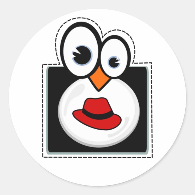 Linux Penguin Redhat Sticker (Front)