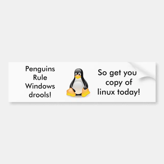 linux-penguin-tux bumper sticker | Zazzle