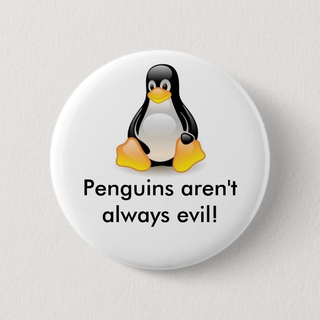 linux-penguin-tux pinback button (Front)