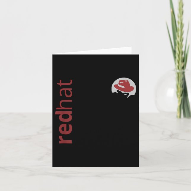 Linux Red Hat Fan Tee Tux Penguin Open Source Os L Card (Front)