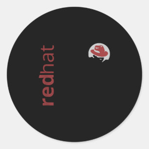Linux Red Hat Fan Tee Tux Penguin Open Source Os L Classic Round Sticker