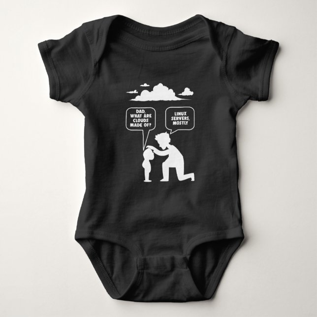 Linux Software Developer Computer Programmer Nerd Baby Bodysuit (Front)