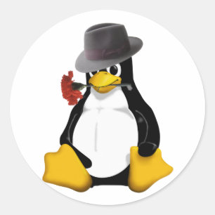 Linux tango classic round sticker