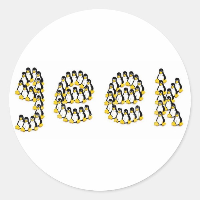 Linux Tux Geek Classic Round Sticker (Front)